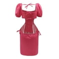thumbnail image 4 of Femmes Été Tempérament Tunique Dos Nu Élastique Dentelle Réglable Robe, 4 of 6