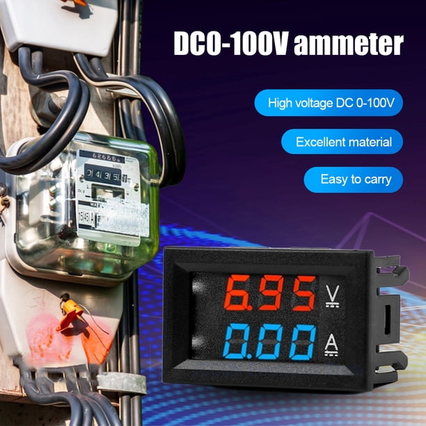 Voltímetro Amperímetro Voltímetro Amperímetro Medidor de voltios DC0-100V, medidor de amperios, medidor de amperios de voltios Digital, 0,56 pulgadas para motocicleta y coche