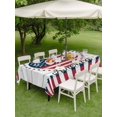 thumbnail image 4 of Outdoor Tablecloth with Umbrella Hole for Patio/Picnic/Party/Camping, Love Heart Independence Day Waterproof Table Cloth Rectangle Table Cover Washable, 4th of July Stars Wooden (60"x 102"), 4 of 9