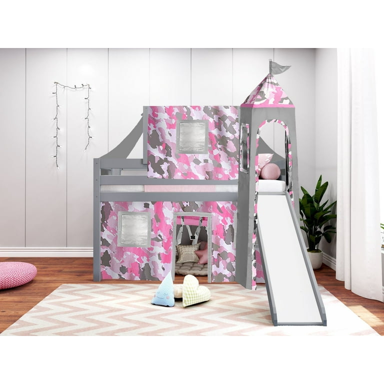 Camo loft bed with slide hotsell