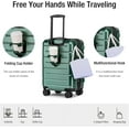 thumbnail image 3 of Green Carry On Luggage 22x14x9 Airline Approved Expandable 20 Inch Hardshell Carry On Suitcase with Wheels TSA Lock Small, 3 of 15
