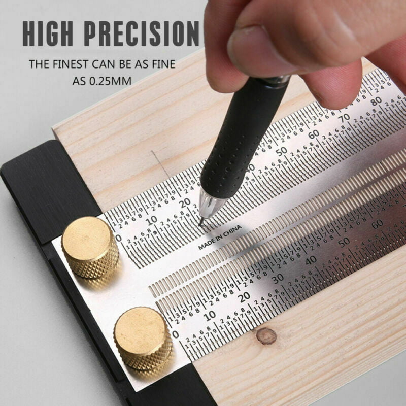 Black Triangle Ruler Measuring Gauge Square Ruler 45 Degree Carpenter Woodworking Tools D DOLITY Precision Woodworking Line Scriber