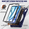 thumbnail image 2 of Funda para iPad Air 11 2024 / Air 11 2025, Silicona Anti-caída + Capa Protectora de PC con Asa, Correa para el Hombro, Funda Protectora Resistente a Golpes y Tres Pruebas para Tablet, Azul Marino, 2 of 6