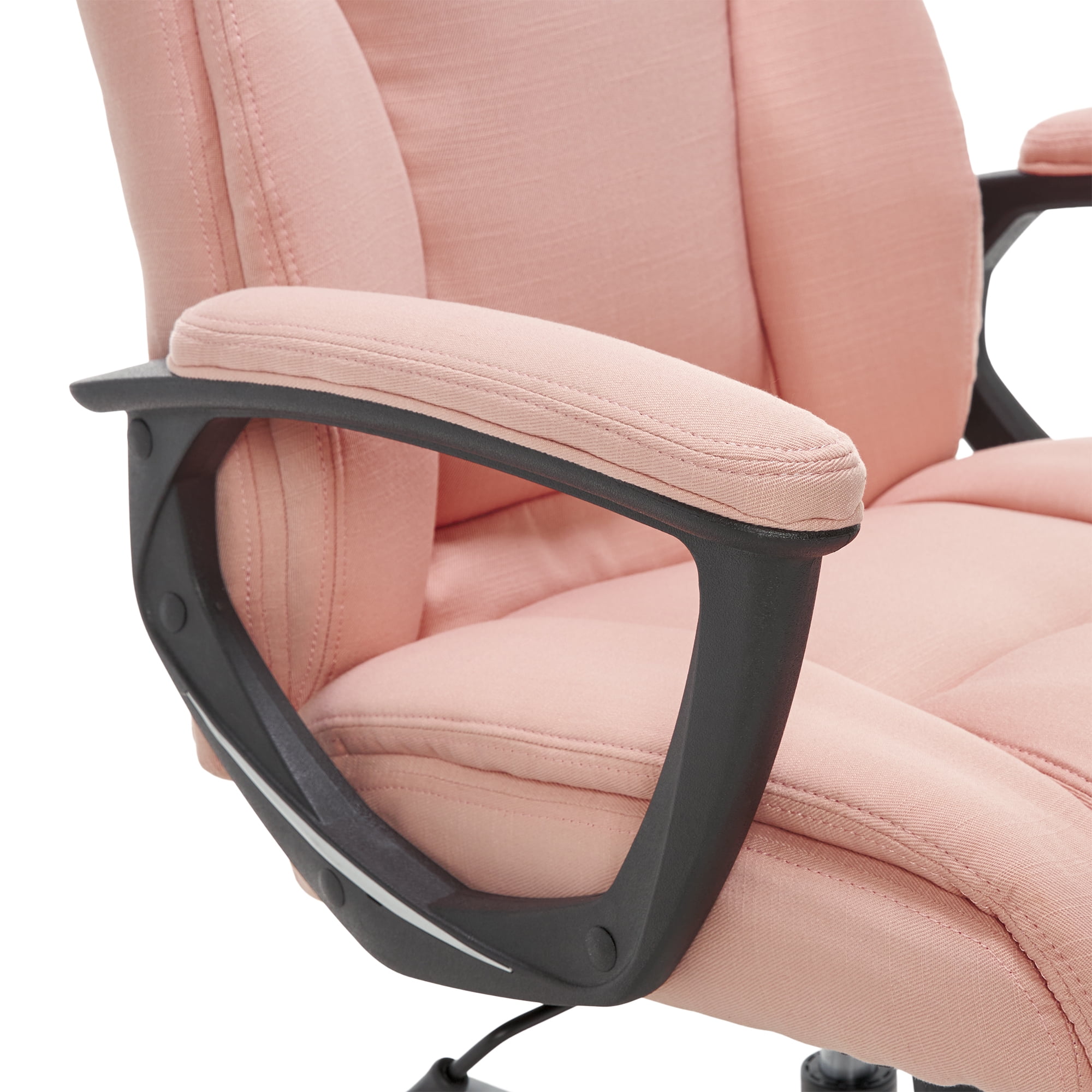Serta Connor Executive Office Chair, Ergonomic Computer Chair with Layered Body Pillows, Contoured Lumbar, Adjustable Seat, Microfiber Fabric, Pink