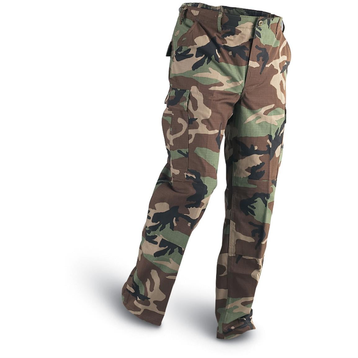 US Military Spec BDU Tactical Pants, 100% Cotton Rip Stop, Camouflage ...