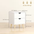 thumbnail image 3 of Modern Nightstand Set of 2, Bedside Table with 2 Drawers and Wood Legs, 3 of 10