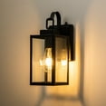 thumbnail image 3 of C Cattleya 1-Light Matte Black Dusk to Dawn Hardwired Outdoor Wall Lantern Sconce with Tempered Glass Panes (2-Pack), 3 of 9