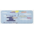 thumbnail image 1 of 1st Birthday Kitchen Mat, in the Sky with Hand Drawn Style Balloons Party Theme, Plush Decorative Kitchen Mat with Non Slip Backing, 47" X 19", Sky Blue and Grey, by Ambesonne, 1 of 1