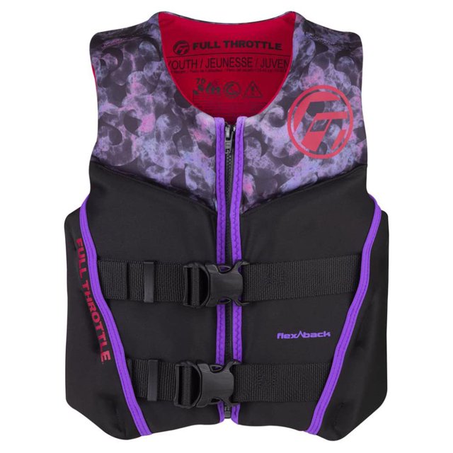 Chaleco salvavidas Full Throttle Youth Rapid Dry Flex Back rosa
