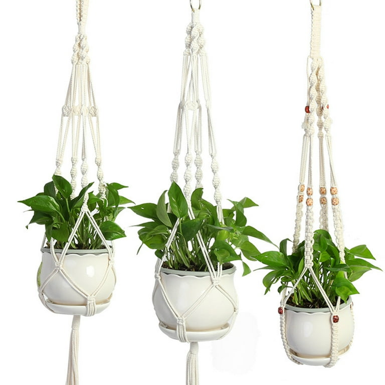 TSV Pot Holder Macrame Plant Hanger Hanging Planter Basket Jute Rope Braided TSV Pot Holder Macrame Plant Hanger Hanging Planter Basket Jute Rope Braided
