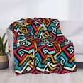 thumbnail image 3 of Honeii Geometry print throw blanket, crafted from cozy cotton flannel, offers versatile home decor as a bedding suitable for all seasons.-, 3 of 6