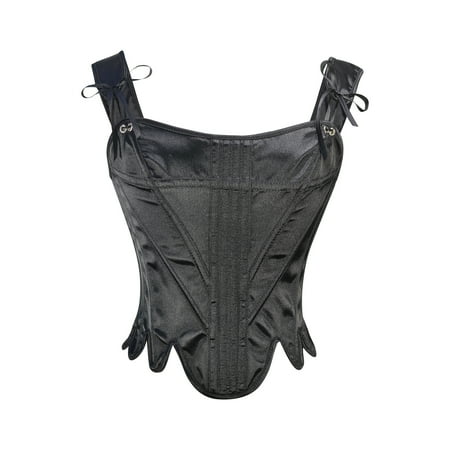 

JGGSPWM Vintage Corset Lace Up Corset Tops Gothic Bustiers Retro Shaperwear Black S