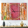 thumbnail image 2 of Designart 'Glamorous Composition of Red and Gold' Mid-Century Wall Clock, 2 of 5