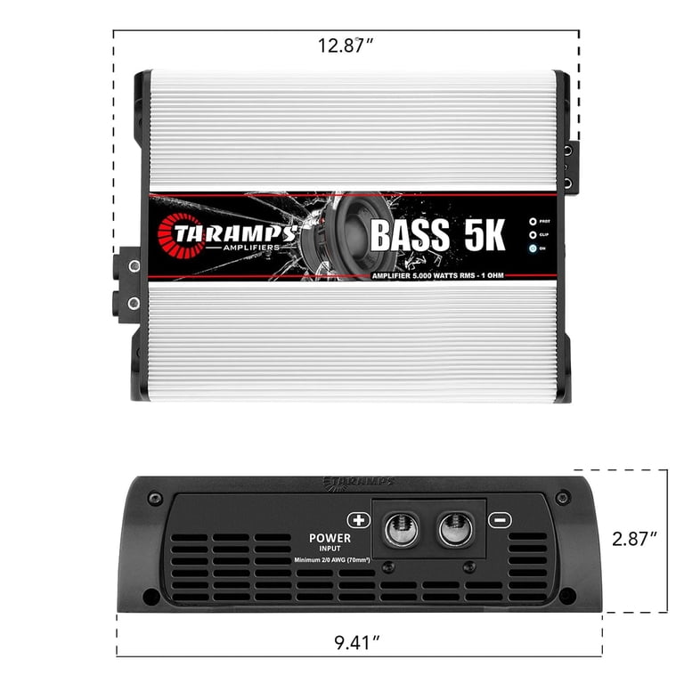 Taramps Car Amp BASS 5K, 5000 Watt RMS, 1 Ohm Mono Amplifier for