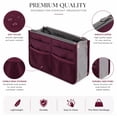 thumbnail image 5 of 1-Pack Purse Organizer Insert with Zipper Handles, 13-Pocket Multi-Compartment Handbag Tote Liner, Compact Travel Bag-in-Bag for Women Wine TIKA, 5 of 7