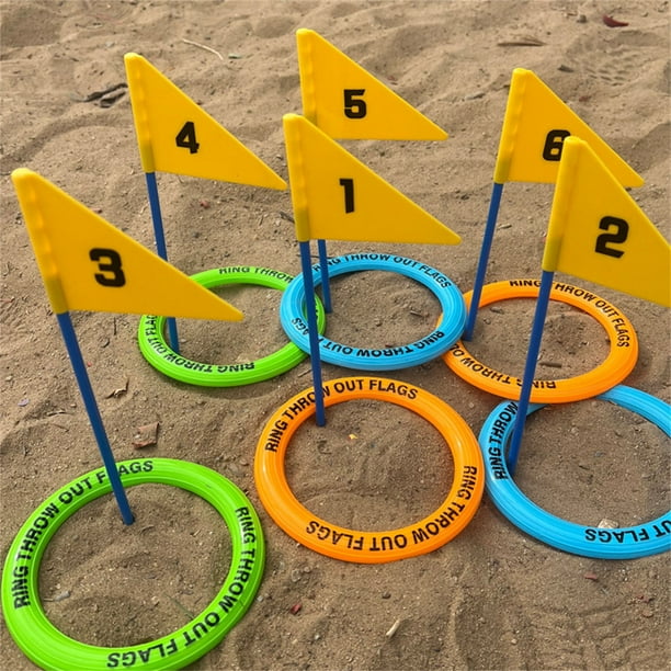 Anillo de lanzamiento de césped de playa para exteriores, juego de anillos de lanzamiento para niños al aire libre