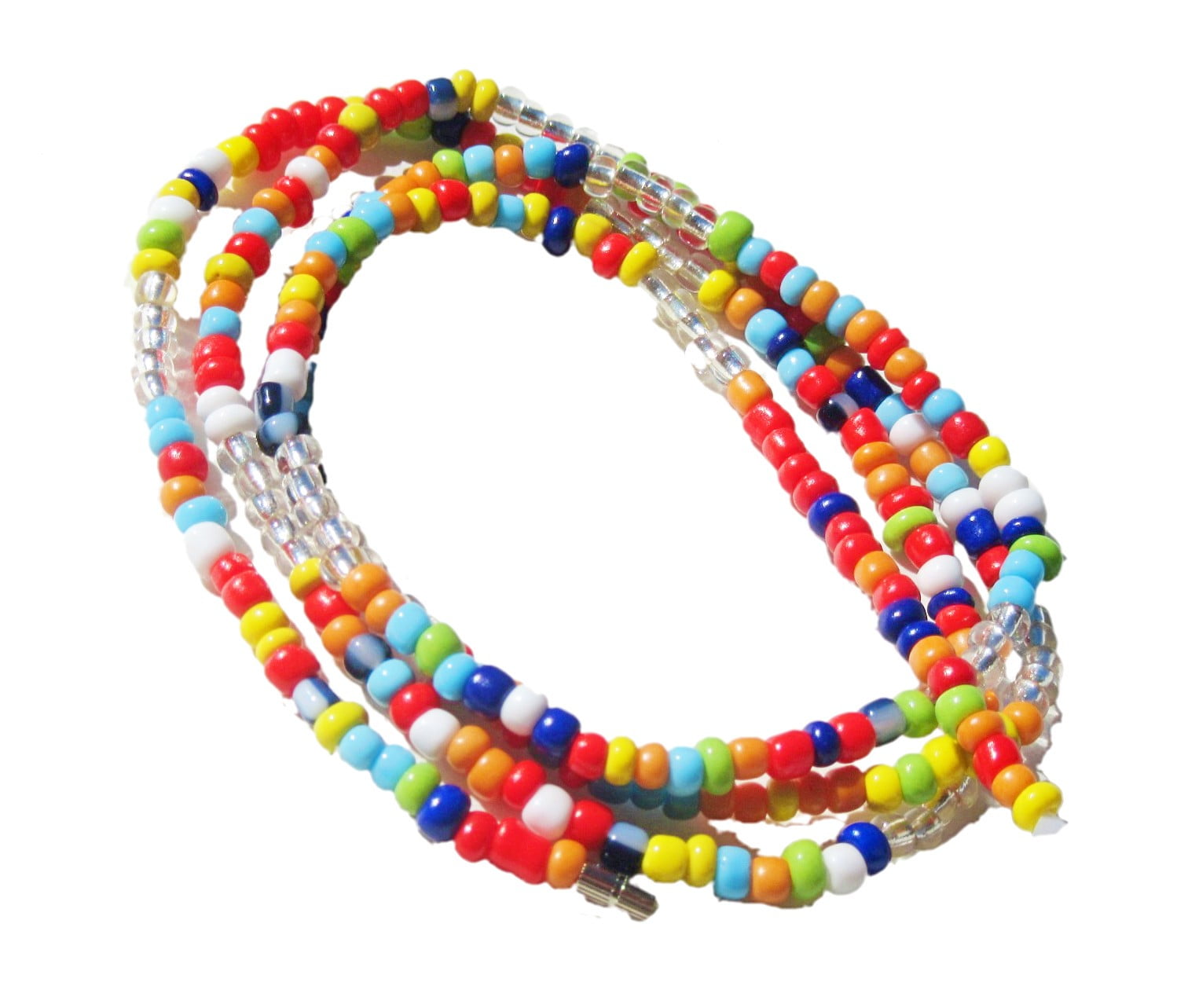 Wholesale 34 Inches 5 strands stretching African Waist Beads Multicolor waist. 