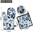 thumbnail image 6 of Blue Pioneer Flower Kitchen Oven Mitt and Pot Holder Sets 2 Pcs for Baking, Cooking and Grilling, Heat Resistant Up To 392 °F, 6 of 7