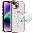 thumbnail image 5 of XPM for Apple iPhone 16 Pro Max Phone Case, Bling Case with Diamond Magnetic Circle, Transparent Slim Shockproof Hybrid Slim Fit Cover for iPhone 16 Pro Max (Rose Gold), 5 of 9