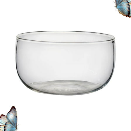 FELTECHELECTR Transparent Glass Salad Bowl Heatproof Fruits Dessert Storage Container for Home Use 300ml