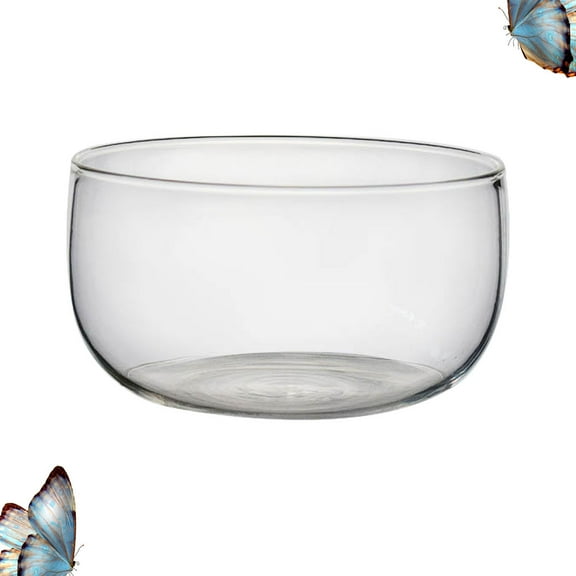 FELTECHELECTR Transparent Glass Salad Bowl Heatproof Fruits Dessert Storage Container for Home Use 300ml