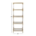 thumbnail image 4 of DecMode 22" x 69" Gold Metal Cube Shaped 4-Tier Shelving Unit with Clear Glass Top and Acrylic Legs, 1-Piece, 4 of 11