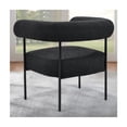 thumbnail image 2 of Miekor Furniture Soft Boucle Fabric Accent Chair, Contemporary Living Room 1pc Armchair with Black Metal Legs, Black No.7435, 2 of 5