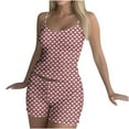 thumbnail image 6 of FAHXNVB Womens Pajamas Set Casual Cute Hearts Printed Sleepwear Soft Pj Sets 2 Piece Sleeveless Cami Top and Shorts Loungewear S-XXL, 6 of 6