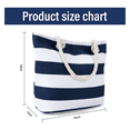 thumbnail image 2 of Bolsa De Playa con Rayas Para Mujer Malubero  Azul Marino con Blanco, 2 of 5