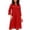 Red, variant on Women's Round Neck Lace Midi Dress 3/4 Sleeve Floral Overlay A-Line Dress for Wedding Guest Cocktail Party (Red,S)