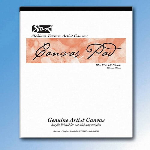 Sax Genuine Primed Canvas Pad 18 x 24 in White 10 Sheets//Pad