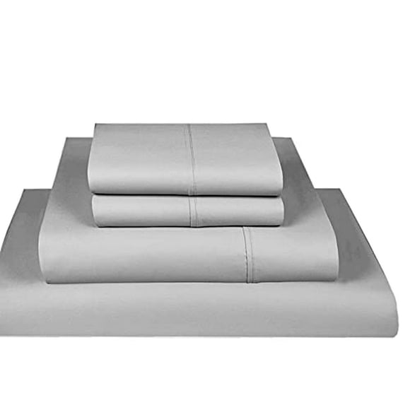 Bluemoon Homes luxurious 1000 Thread Count Italian FInish 100% Egyptian Cotton 4-Piece Bed Sheet Set, Fits Mattress Up To 18 inches Deep Pocket, Solid Pattern (Color-Silver Grey,Size-California King).