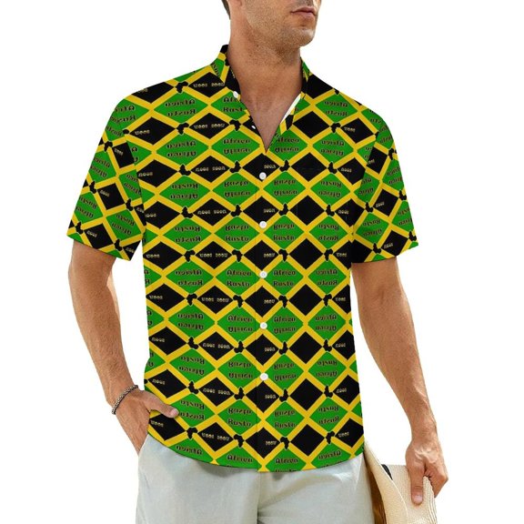 Hawaiian Shirt Vacation Jamaican Flag Blouses Love for Jamaica Novelty Casual Shirts Men S
