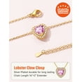 thumbnail image 6 of Just Being Cute Pink Tourmaline Necklace for Women, 14K Gold Plated Heart Pendant Necklaces 2 Carat Cubic Zirconia Necklace Birthday Mothers Day Jewelry Gifts Her Mom Wife Adult Ideas, 6 of 10