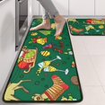 thumbnail image 2 of Kitchen Rugs Sets Of 2,Green Christmas Santa and Snowman Pattern Anti Fatigue Kitchen Mat Rugs Non Slip Washable,Decorative Kitchen Floor Mats for Kitchen,Sink,Laundry,17"x47"+17"x47", 2 of 5