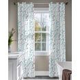 thumbnail image 4 of Aqua Grey Botanical Sheer Curtains 84 Inch Length 2 Panels Set for Living Room/Bedroom, Spring Floral Summer Farmhouse Kitchen Curtains Grommet Semi-Sheer Curtains Drapes Window Treatments 42"x84"x2, 4 of 7