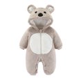 thumbnail image 2 of Lilgiuy Toddler Baby Boys Girls Color Plush Cute Bear Ears Winter Thick Keep Warm Jumpsuit Romper，Gray,0-3 Months for 2022, 2 of 5