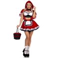 thumbnail image 4 of Leg Avenue Women's Flirty Miss Red Riding Hood Halloween Costume, Red/White, Medium, 4 of 5