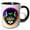 Black/White, variant on 3drose, Stunning Cat Face Inside the Colorful Round Frame Decorative Gift, 11oz Mug
