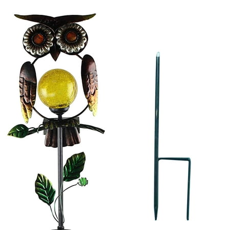 

Midsumdr Solar Outdoor Lights Solar Light Owl Garden Light Wrought Iron Ground Plug Owl Solar Lawn Light Night Light Patio Lights Garden Decor