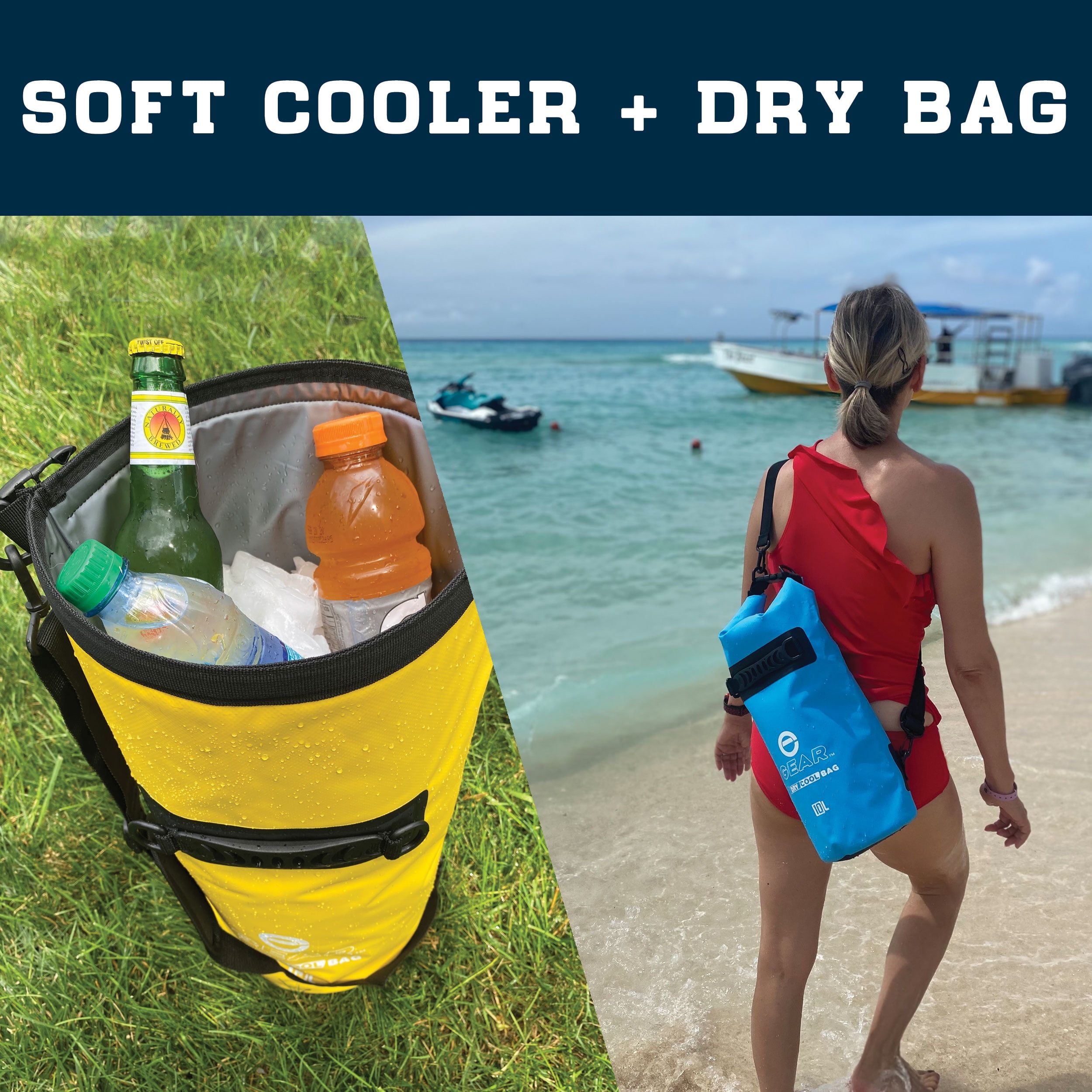 Enthusiast Gear Dry Bag Cooler - Roll Top, Insulated, Leak Proof, Collapsible, Waterproof - 10L