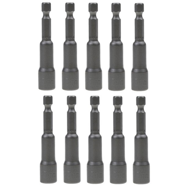 10x De Destornilladores Para Tuercas Adaptador De Enchufe Adaptador De Accionamiento Cuadrado Taladro De 7 Mm