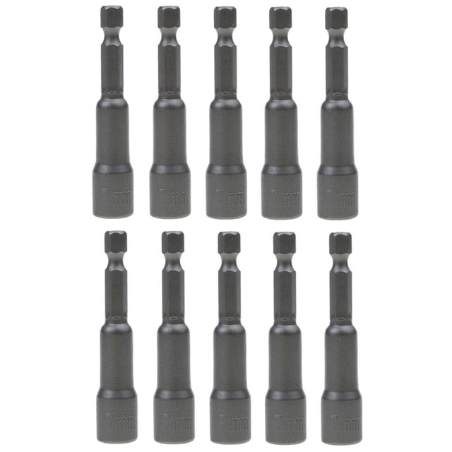 10 Piezas De 7 Mm Hexagonal Manga Boquils Boquils Tuerca Magnética Herramientas