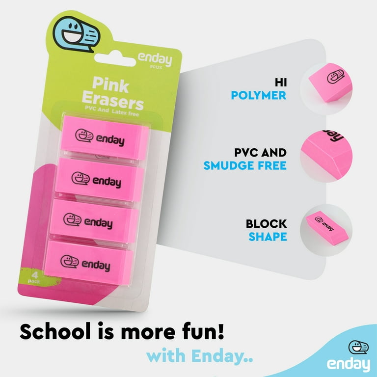 Erasers Pencil Block, Hi Polymer Large Pink Soft Eraser, Rubber and Non – Abrasive Eraser, Erasers School Supplies for Kids and Artists, Best Eraser