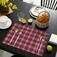 thumbnail image 4 of Multi Color Checkerboard Checkered Pattern Summer Placemats Table Placemats Set Of 4-Linen Kitchen Washable Placemats Table Mats 11.8"x17.7" Non-Slip Heat Resistant, 4 of 6