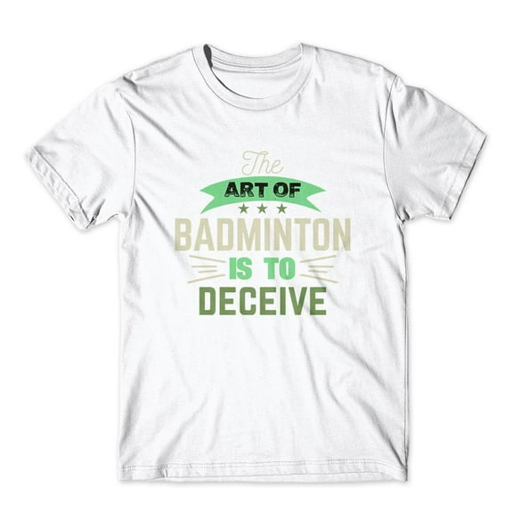 Mighty Circus The Art Of Badminton T-Shirt 100% Cotton Premium Tee - White, Large