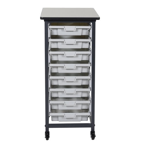 Luxor Mobile Bin System-Color:Light Gray/ Dark Gray,Size:20"L x 17.125"W x 37.5"H