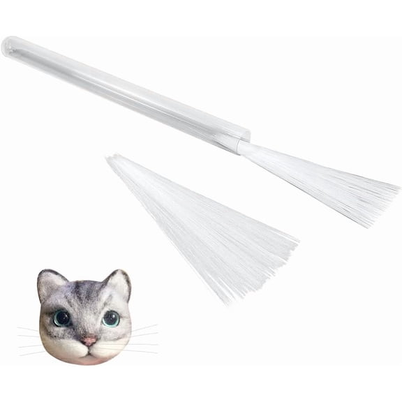 500Pcs Animal Whiskers for Crafts Needle Felting 2.5-3.4 inch Long White Simulated Animal Whiskers Plastic Craft Animal Beards for Cat Mouse Rabbit Puppets 2sets