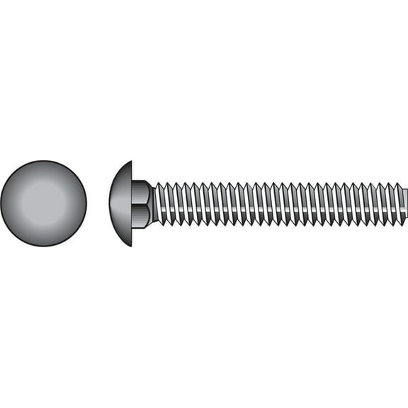 Hillman Carriage Bolt Zinc-Plated Steel - Rust Resistant - 100 Pack, 1/4 in x 1-1/2 in