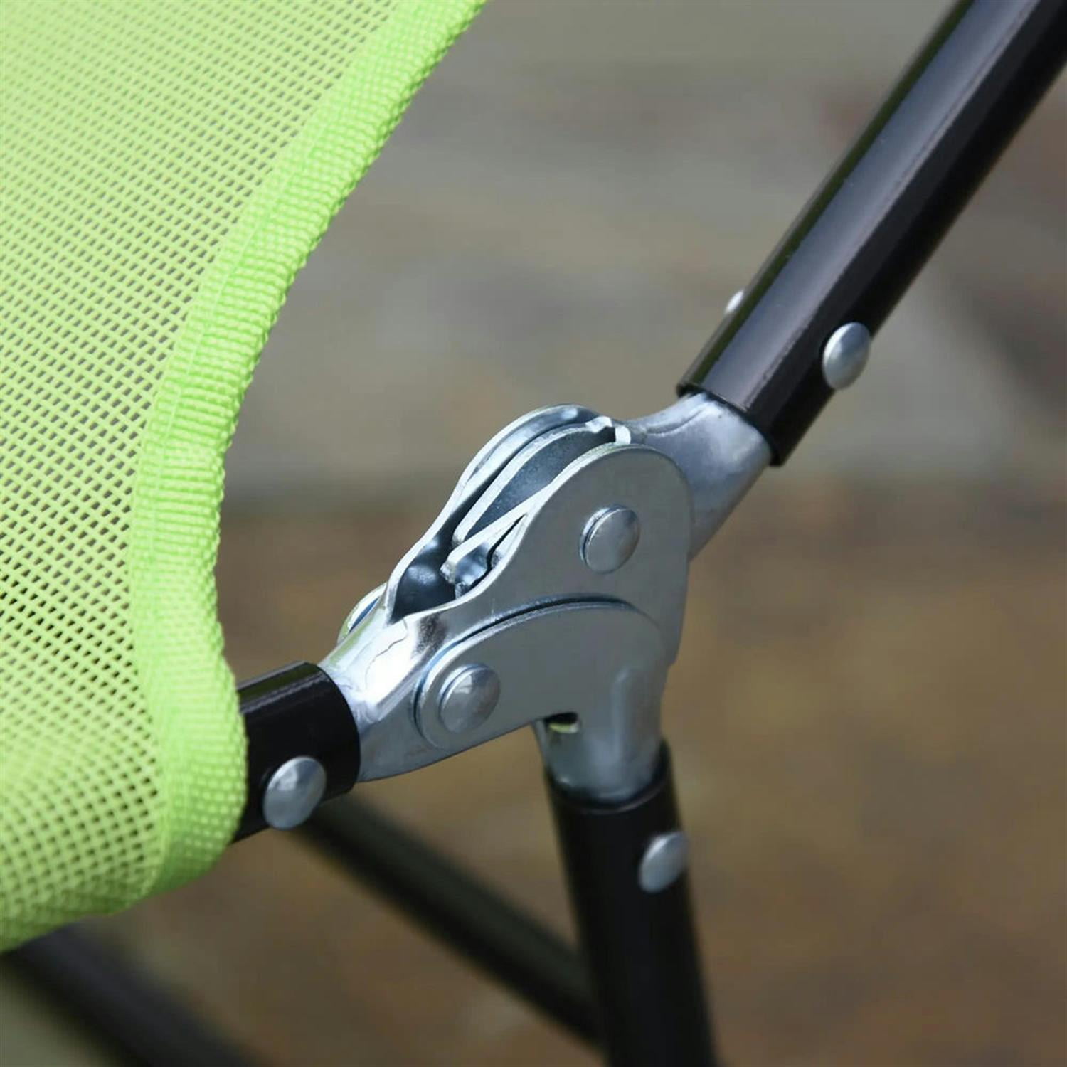 Demi Bonn Outdoor Folding Chaise Lounge with Reclining Back, Mesh Seat, Headrest for Pool, Beach, Yard, Patio, Sun Tanning, Green